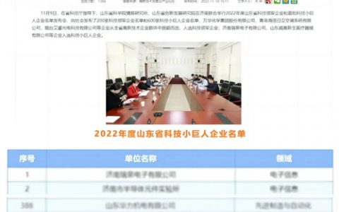 焦点福瑞达入选2022山东首批科技小巨人企业