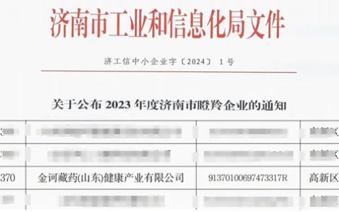 喜讯！金诃藏药再次获“济南市瞪羚企业”认定