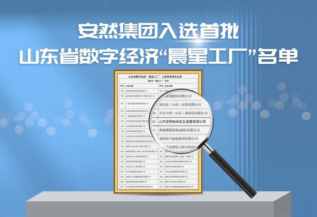 安然集团入选首批山东省数字经济“晨星工厂”名单