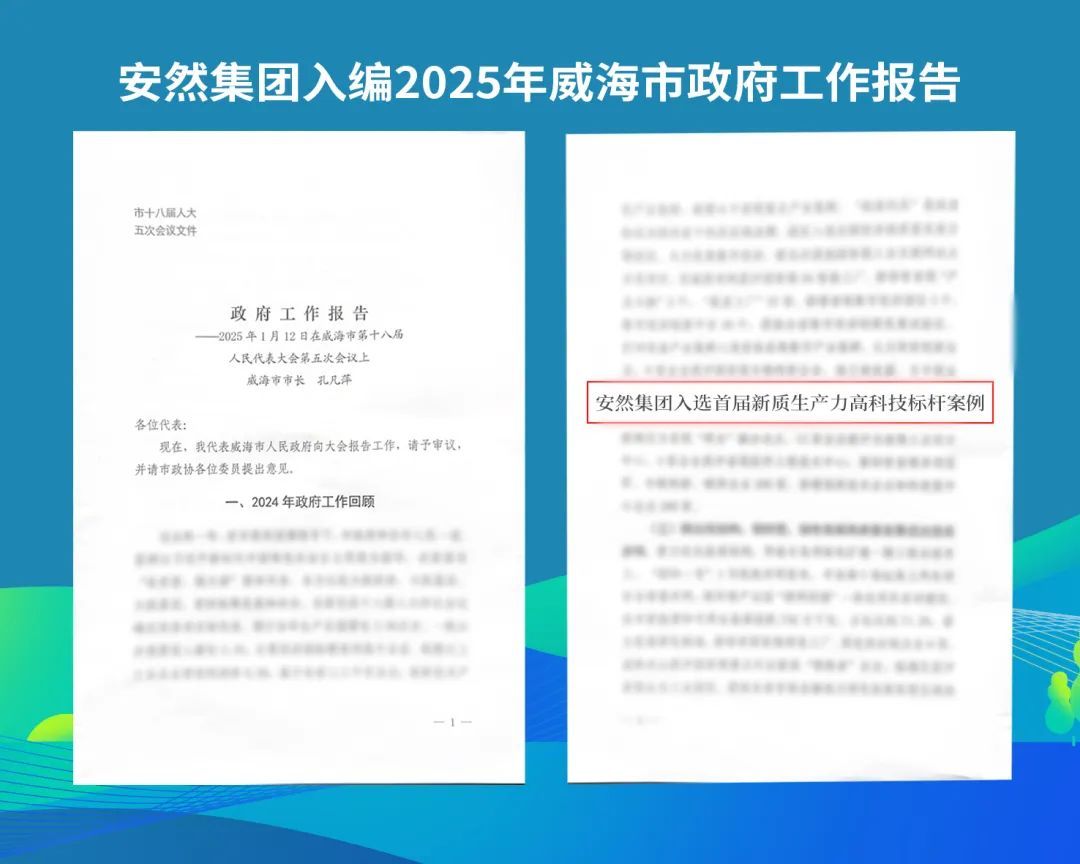 安然集团入选2025年威海市政府工作报告